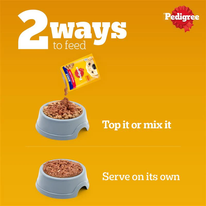 Pedigree Chicken and Liver Chunks in Gravy Adult Dog Wet Food (70g) - Image 9