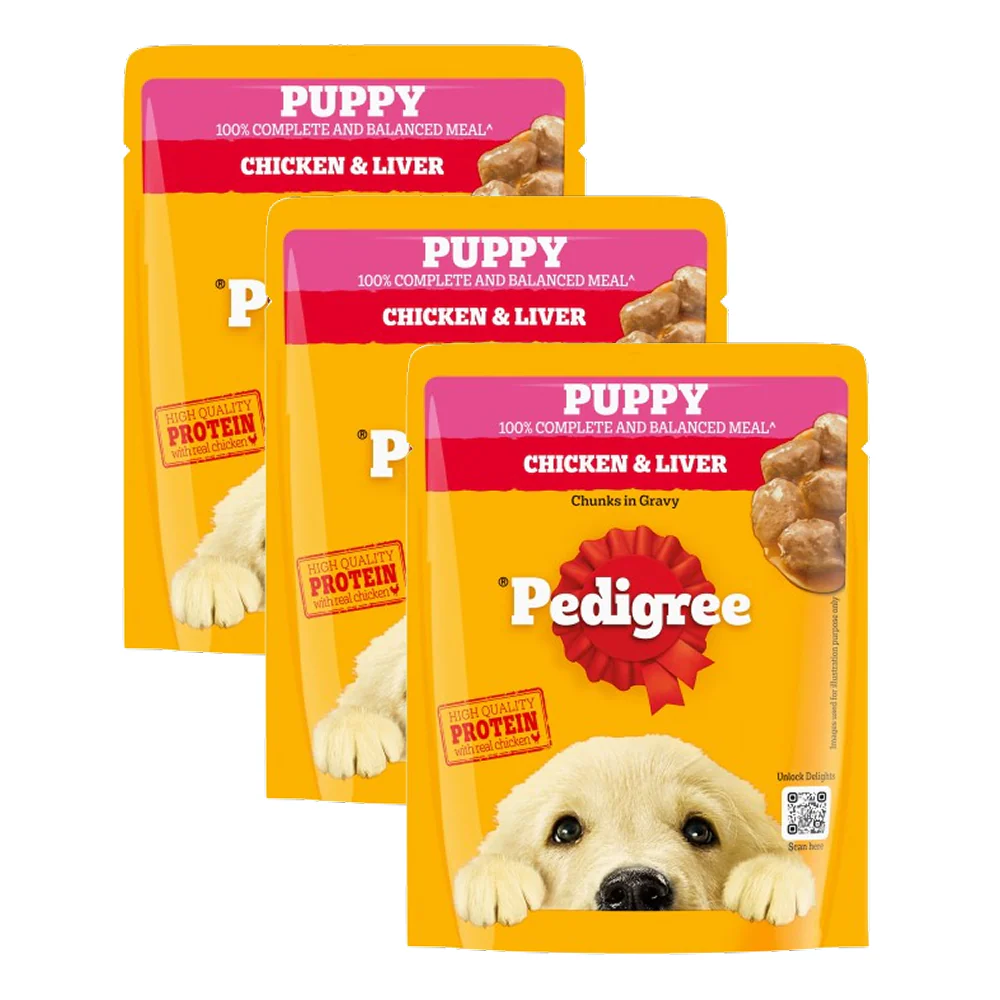 Pedigree Chicken & Liver Chunks in Gravy Puppy Wet Dog Food - Image 28