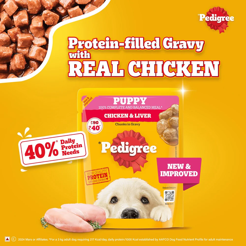 Pedigree Chicken & Liver Chunks in Gravy Puppy Wet Dog Food - Image 4