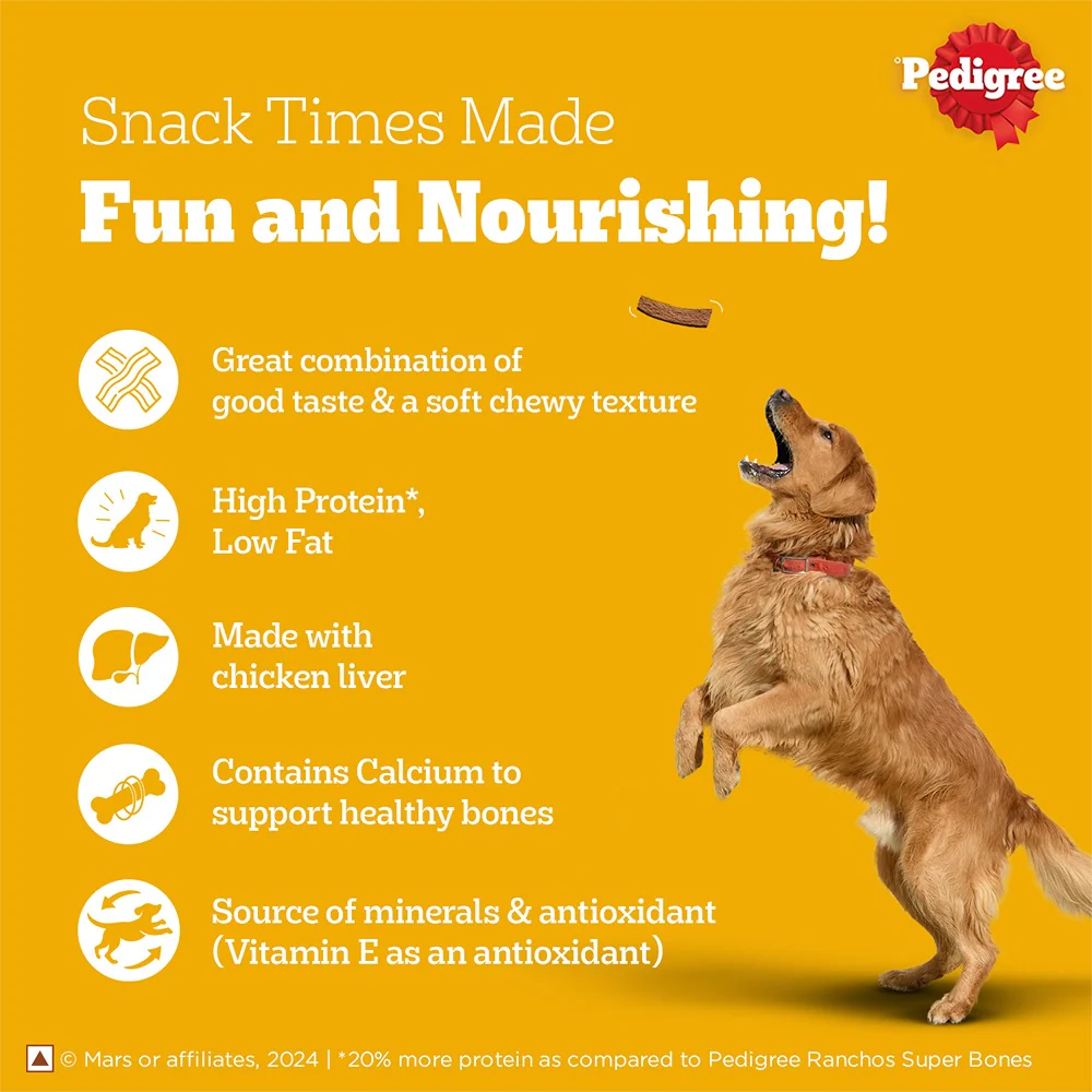 Pedigree Chicken & Liver Flavour Tasty Jerky Dog Treat - Image 2