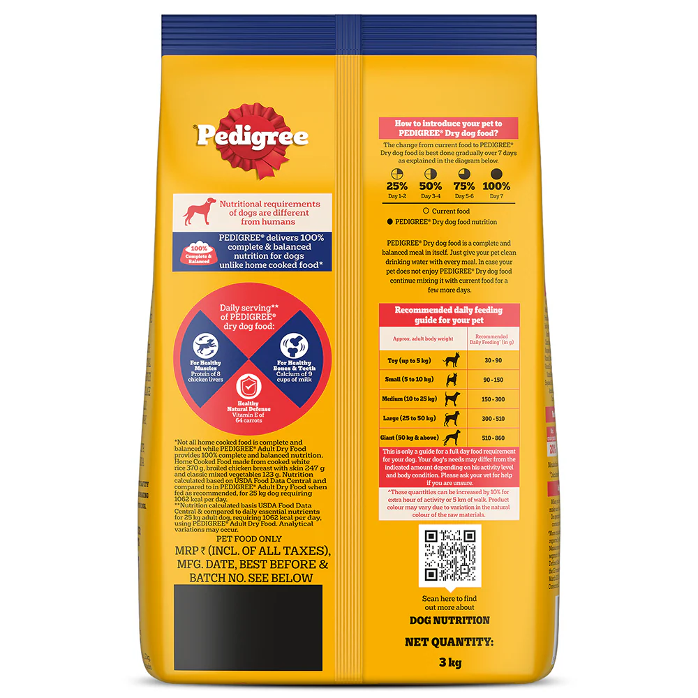 Pedigree Chicken and Vegetables Adult Dog Dry Food - Image 19