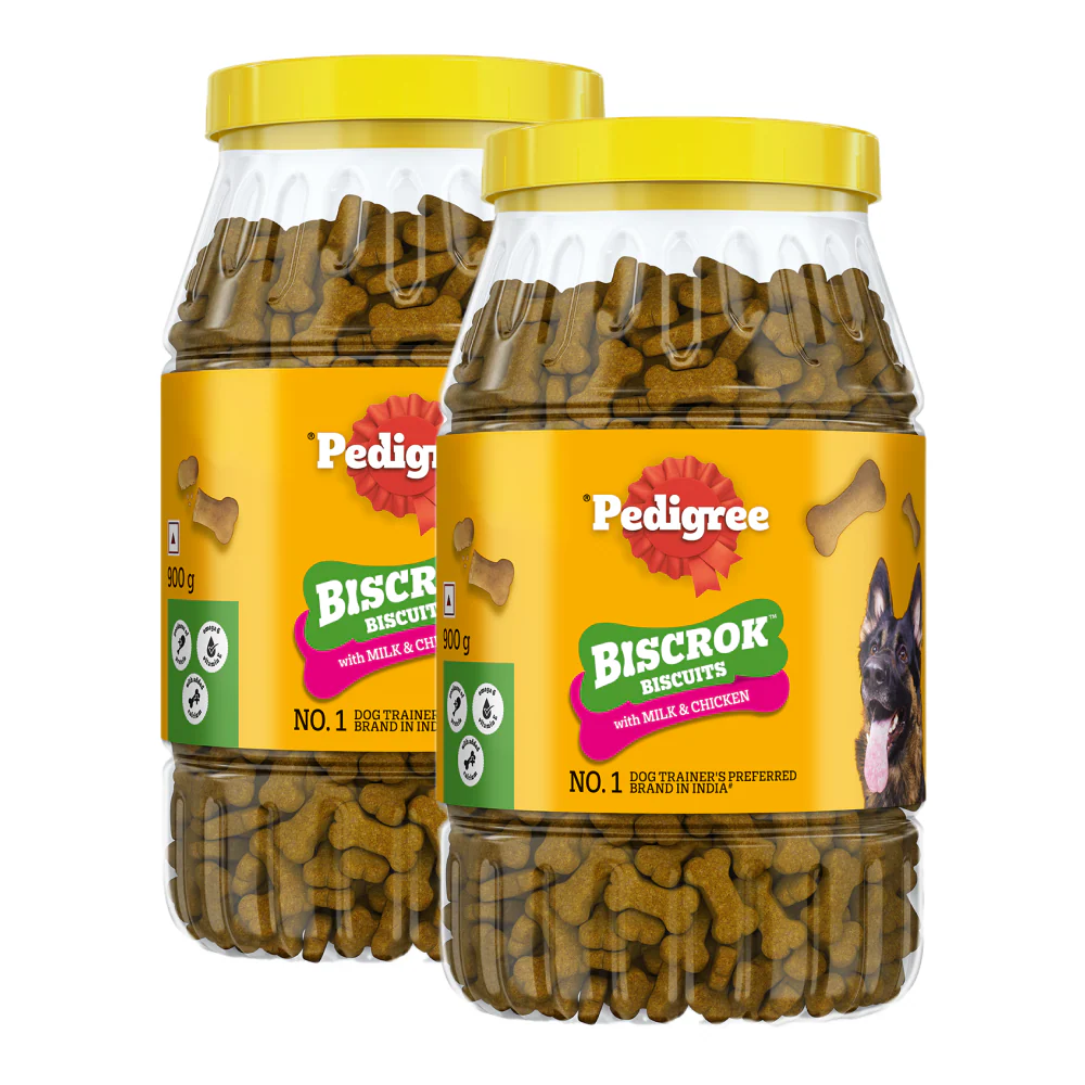 Pedigree Chicken with Milk Flavour (4+ Months) Biscrok Biscuits Jar Treats for Dogs - Image 16