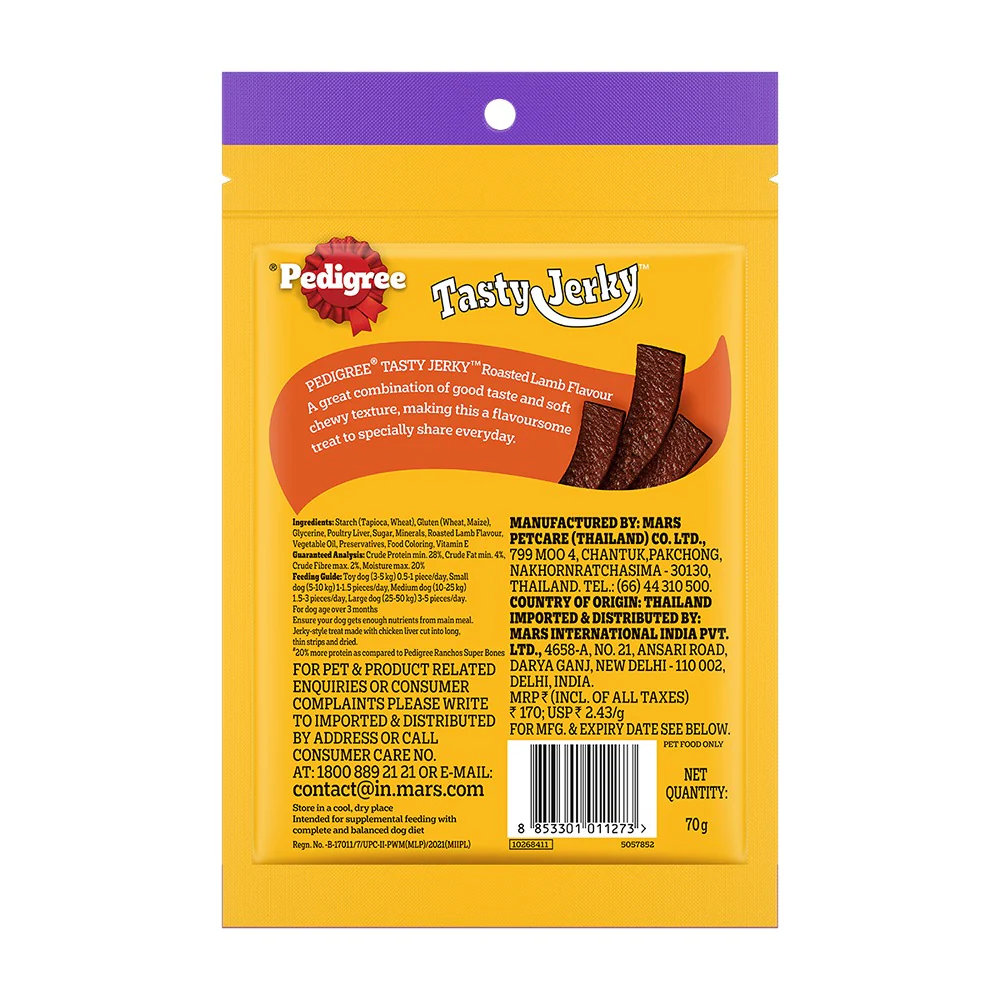 Pedigree Dentastix Oral Care for Adult (Small Breed of 5 to 10 kg) and Roasted Lamb Tasty Jerky Dog Treats Combo - Image 17