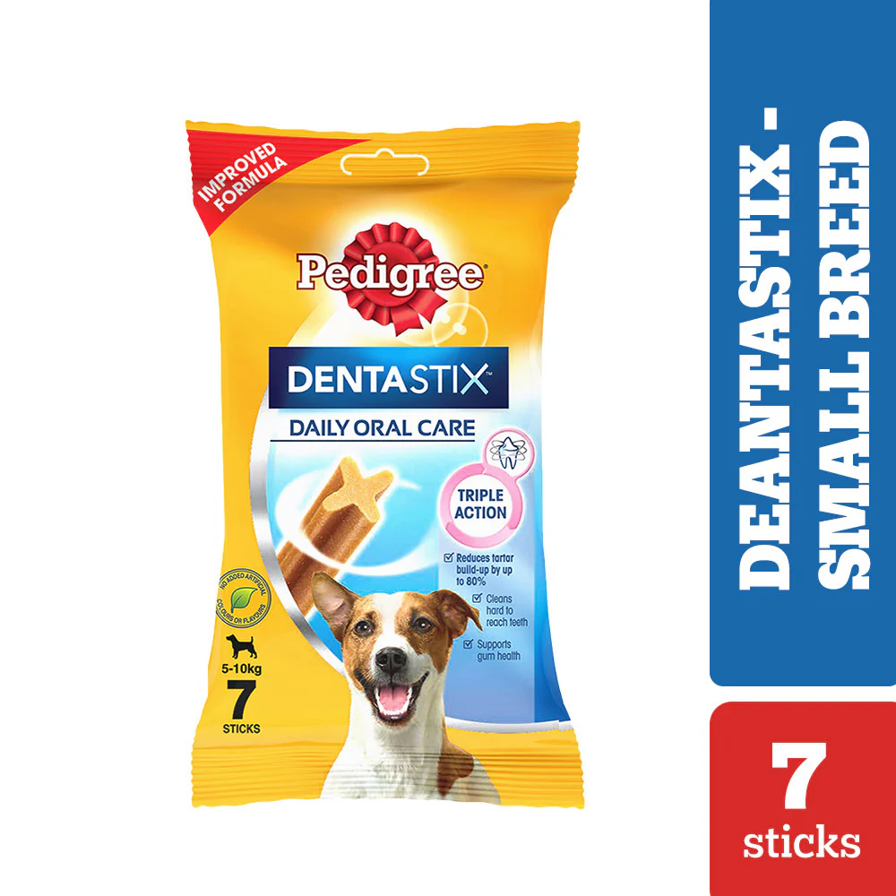 Pedigree Dentastix Oral Care for Adult (Small Breed of 5 to 10 kg) and Pedigree Chicken & Liver Flavour Tasty Jerky Dog Treats Combo - Image 2