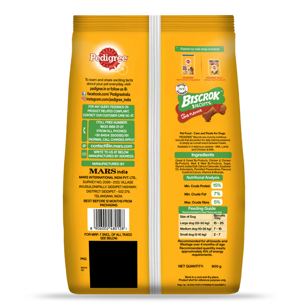 Pedigree Lamb Flavour Biscrok Biscuits Dog Treats (900g) - Image 14