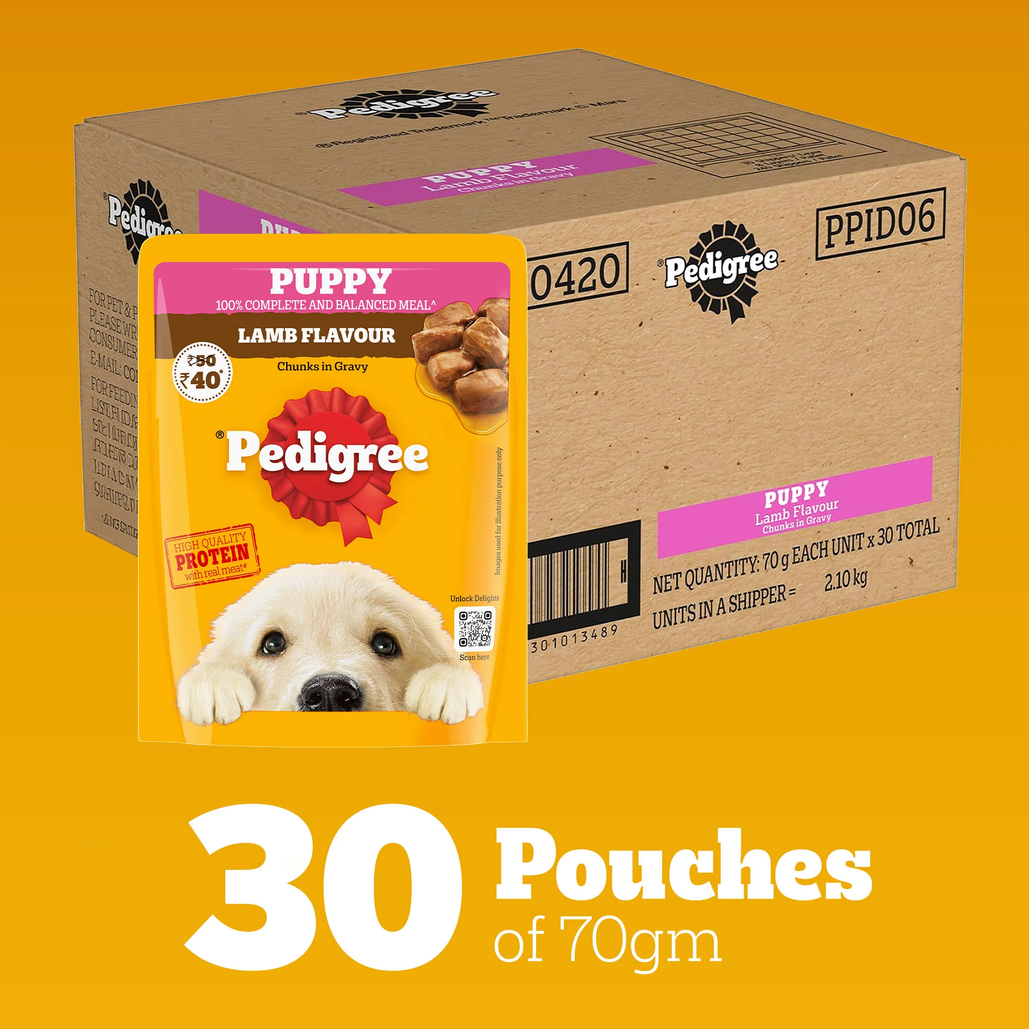 Pedigree Lamb Flavour Chunks in Gravy Puppy Wet Food - Image 9