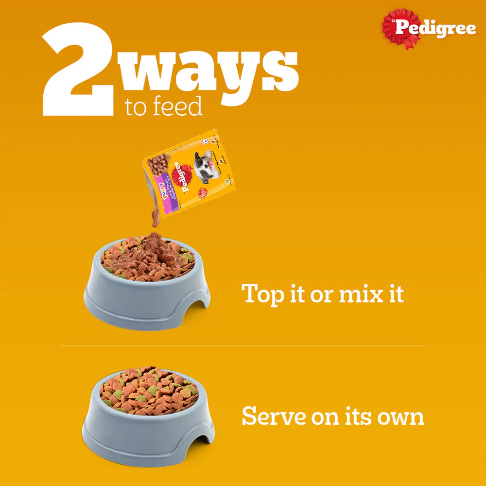 Pedigree Lamb & Milk Small Puppy Dry Food and Lamb Flavour Chunks in Gravy Puppy Wet Food Combo - Image 12