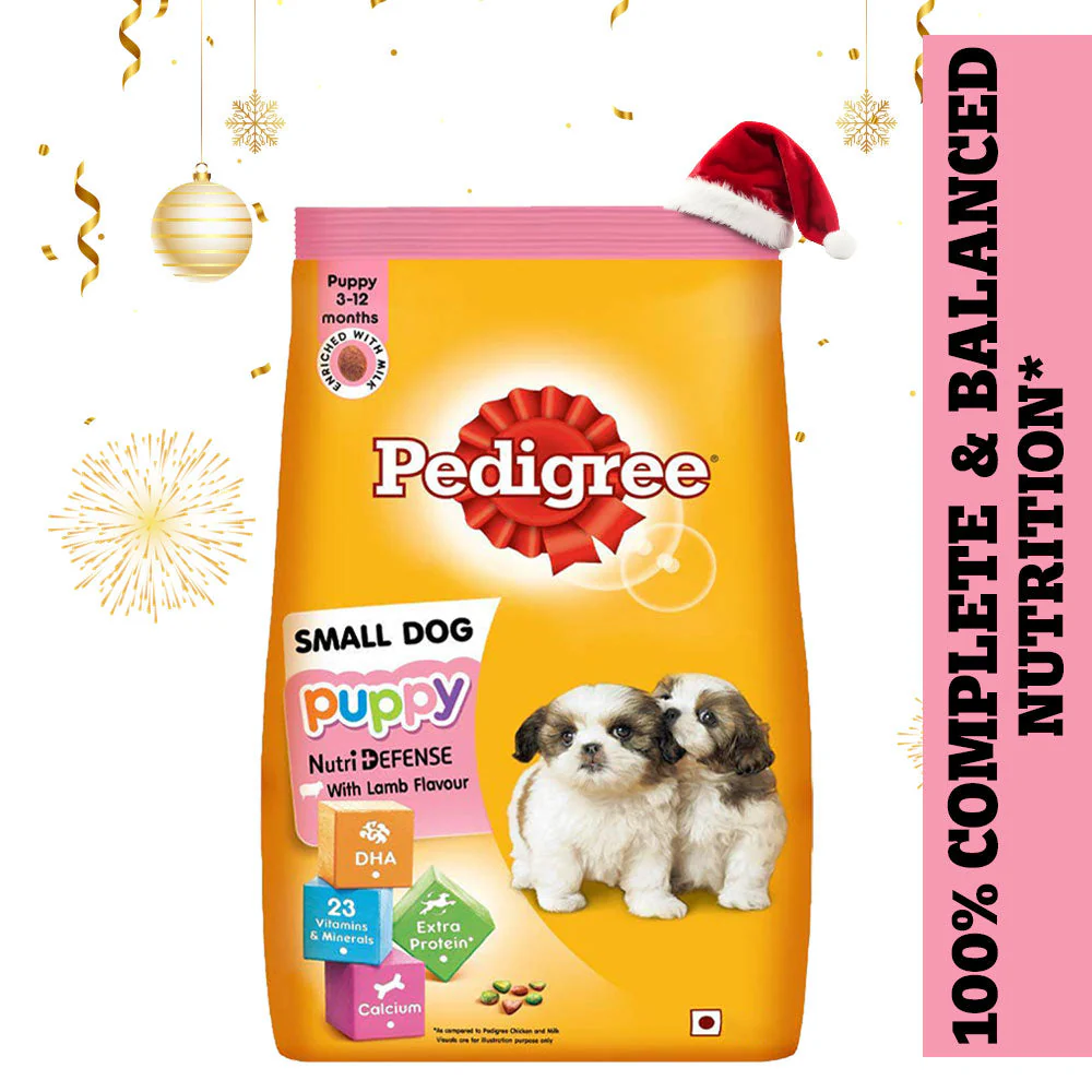 Pedigree Lamb & Milk Small Puppy Dry Food and Lamb Flavour Chunks in Gravy Puppy Wet Food Combo - Image 2