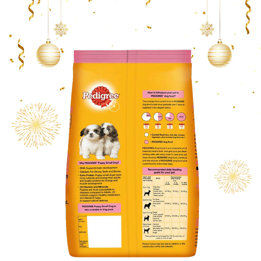 Pedigree Lamb & Milk Small Puppy Dry Food and Lamb Flavour Chunks in Gravy Puppy Wet Food Combo - Image 3