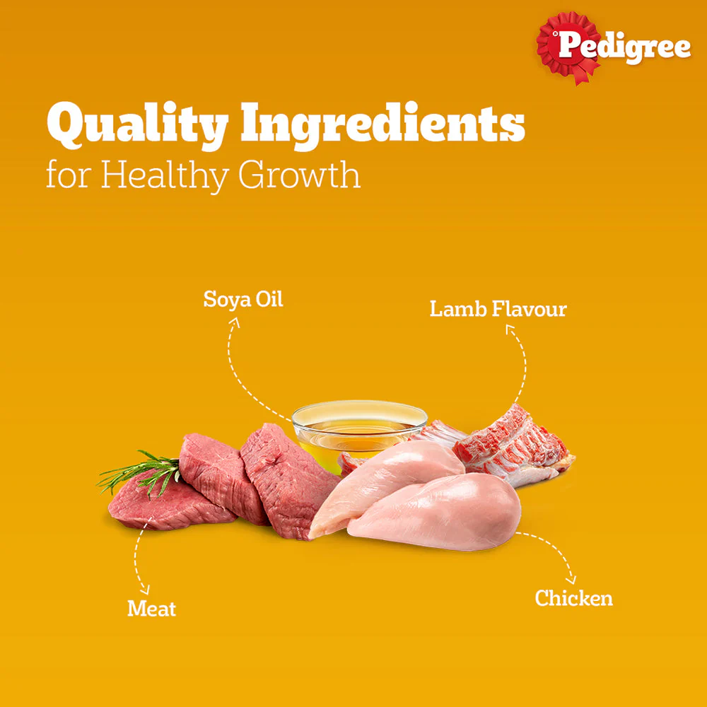 Pedigree Lamb & Milk Small Puppy Dry Food and Lamb Flavour Chunks in Gravy Puppy Wet Food Combo - Image 6