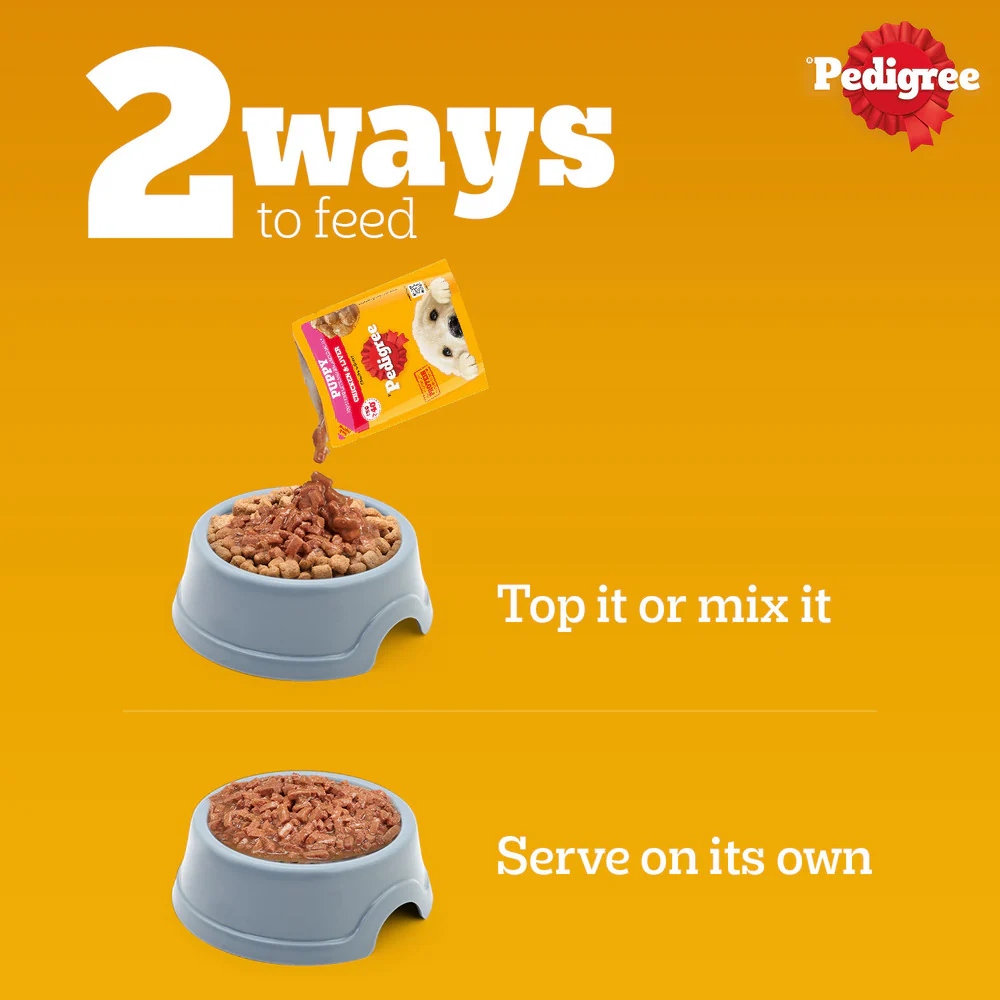 Pedigree Puppy Dog Food Combo |Meat & Milk Dry & Chicken & Liver Wet - Image 30