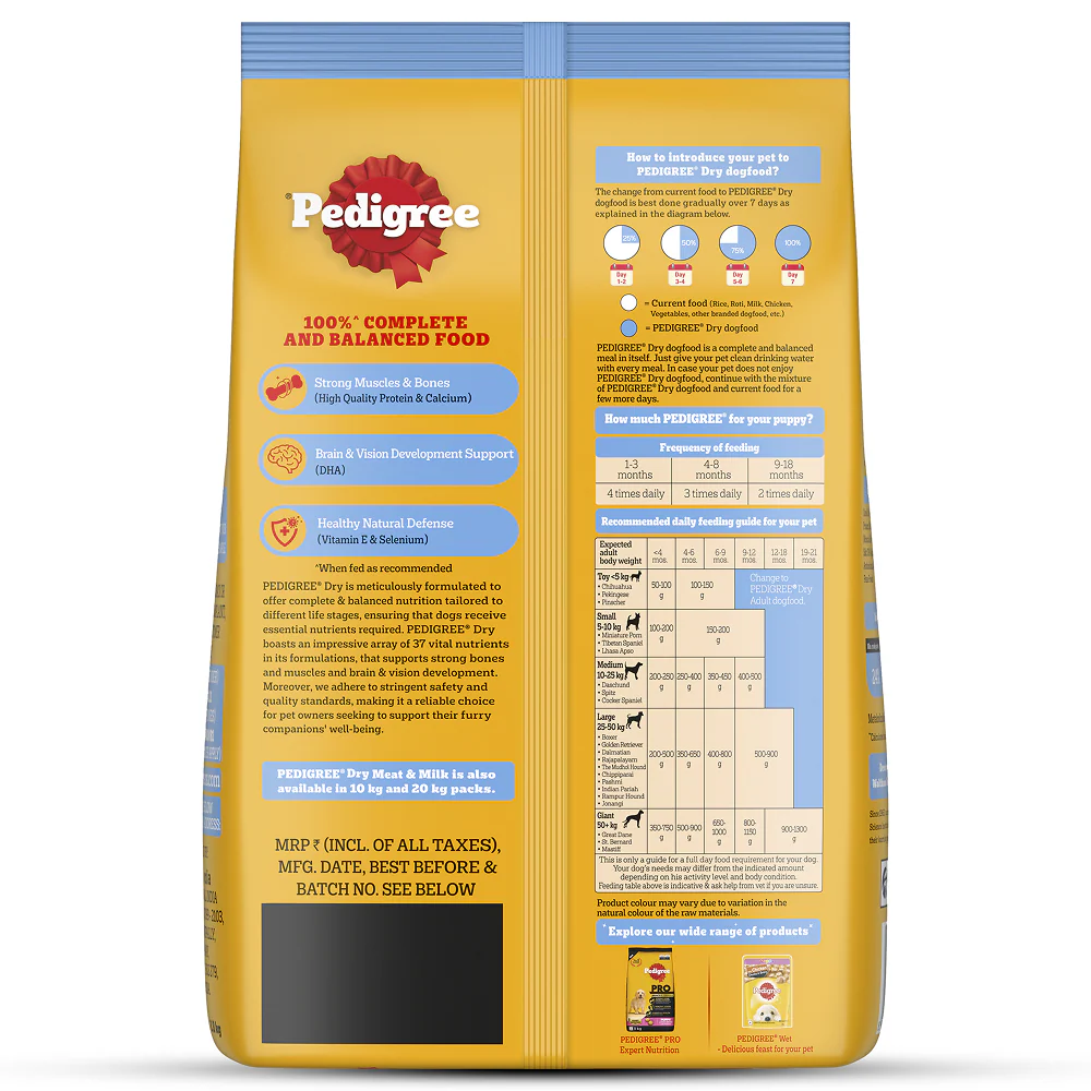 Pedigree Meat & Milk Puppy Dog Dry Food - Image 22