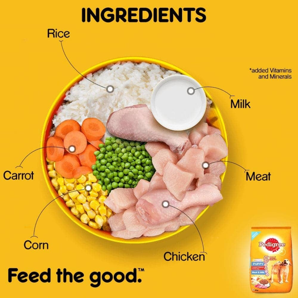 Pedigree Meat & Milk Dry and Chicken Chunks in Gravy Wet Puppy Food Combo - Image 3