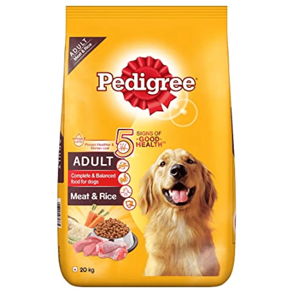 Pedigree Meat & Rice Dry and Chicken and Liver Chunks in Gravy Wet Adult Dog Food Combo - Image 2