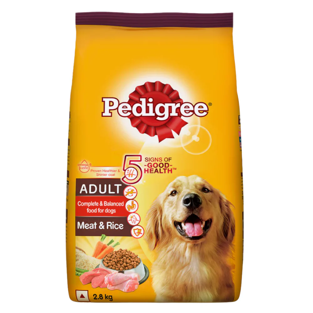 Pedigree Meat & Rice Dry and Chicken and Liver Chunks in Gravy Wet Adult Dog Food Combo - Image 4