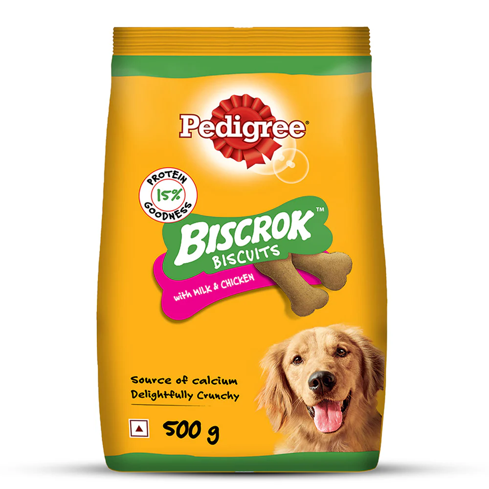 Pedigree Milk and Chicken Flavour Biscrok Biscuits Dog Treats (500g) - Image 9