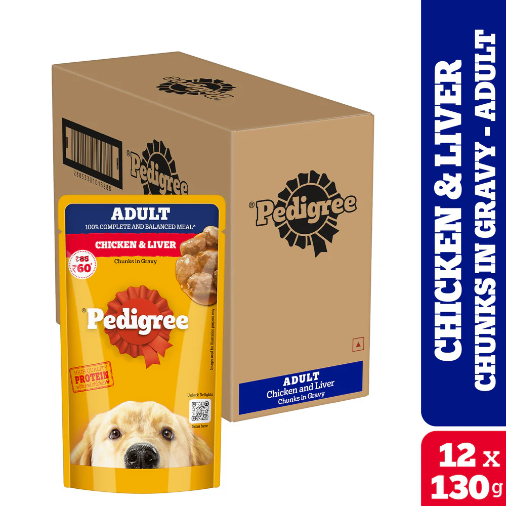 Pedigree PRO Active Adult Large Breed Dry Food, Pedigree Chicken Liver Gravy Adult Dog Wet Food Combo - Image 11