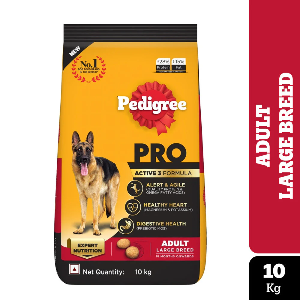 Pedigree PRO Active Adult Large Breed Dry Food, Pedigree Chicken Liver Gravy Adult Dog Wet Food Combo - Image 2