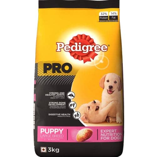 Pedigree PRO Large Breed Puppy Dry Food and Chicken Flavour Biscrok Treat Combo (3kg +900g) - Image 2