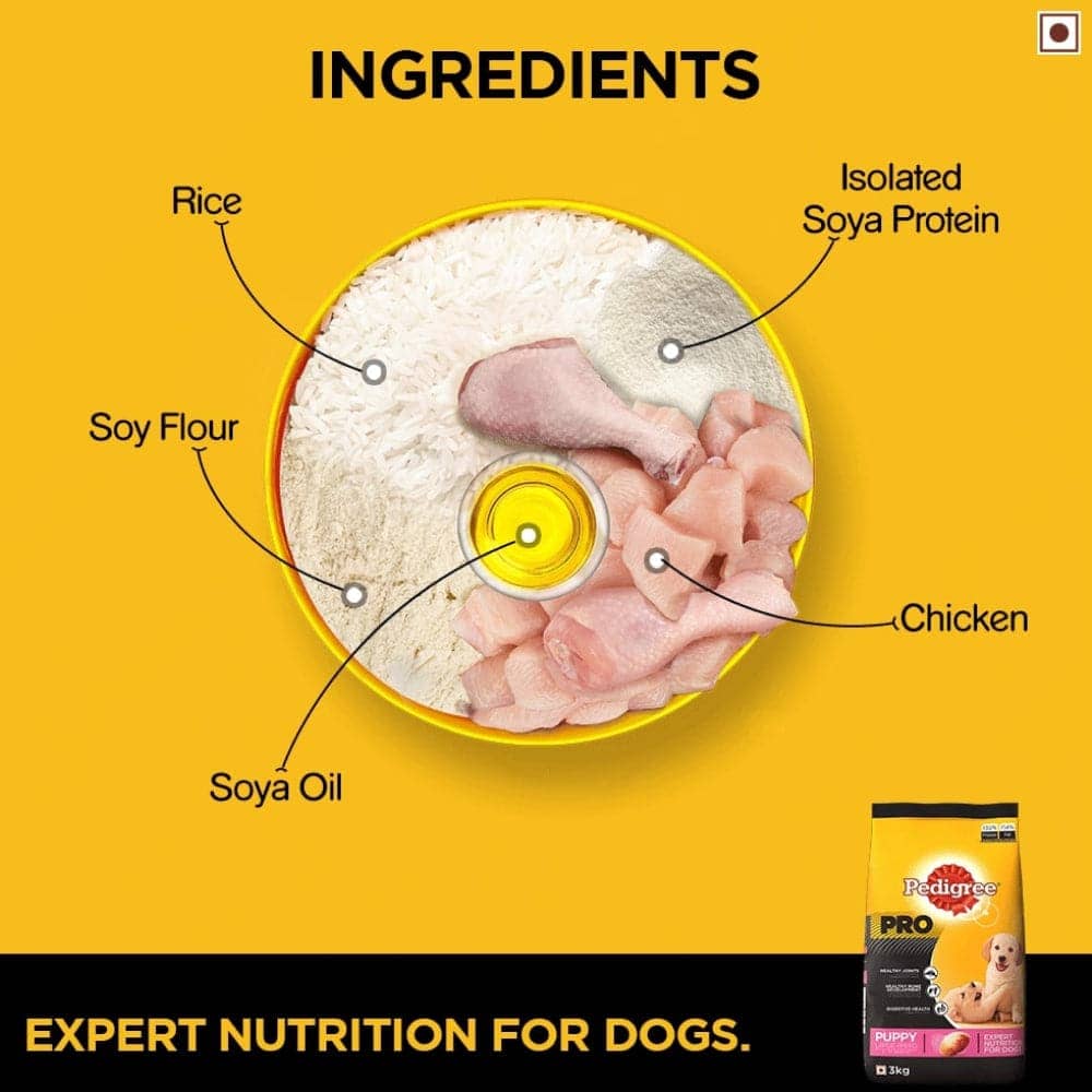 Pedigree PRO Large Breed Puppy Dry Food and Chicken Flavour Biscrok Treat Combo (3kg +900g) - Image 6