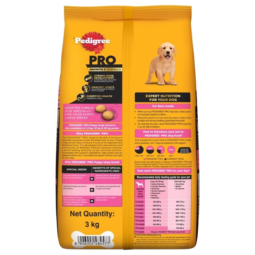 Pedigree PRO Expert Nutrition for Large Breed Puppy Dry and Chicken Chunks in Gravy Puppy Wet Food Combo - Image 15