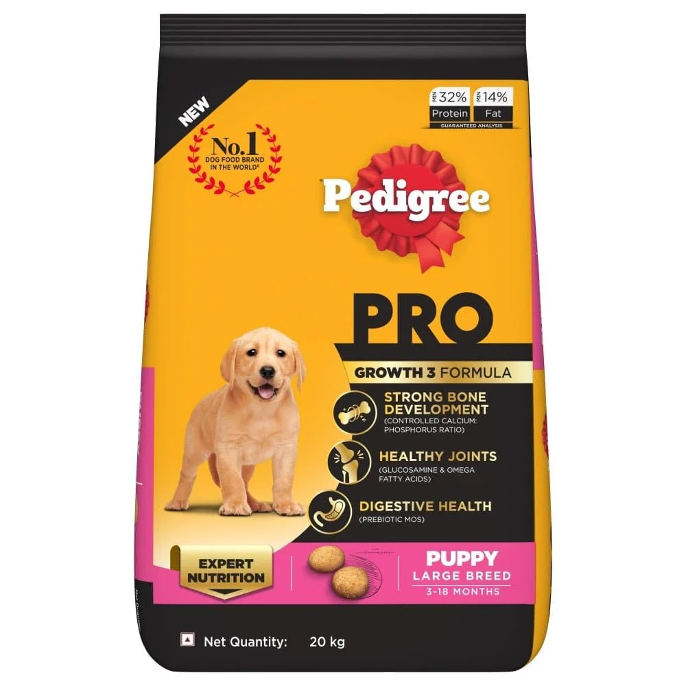 Pedigree PRO Expert Nutrition for Large Breed Puppy Dry and Chicken Chunks in Gravy Puppy Wet Food Combo - Image 2