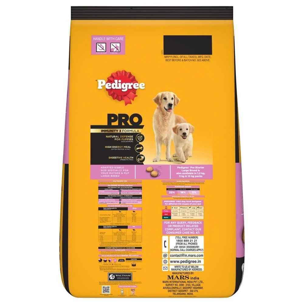 Pedigree PRO Expert Nutrition Lactating/Pregnant Mother & Puppy Starter Large Breed Dog Dry and Chicken Chunks in Gravy Puppy Wet Food Combo - Image 3