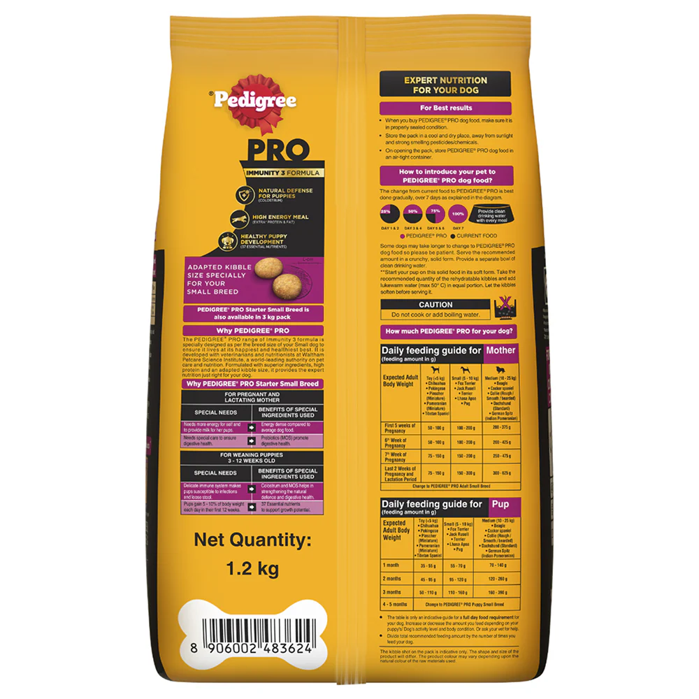 Pedigree PRO Expert Nutrition Lactating/Pregnant Mother & Puppy Starter (3 to 12 Weeks) Small Breed Dog Dry Food - Image 18