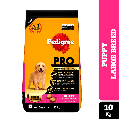 Pedigree PRO Large Breed Puppy Dry Food, Pedigree Chicken Liver Gravy Adult Dog Wet Food Combo - Image 2