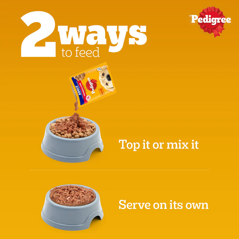 Pedigree PRO Large Breed Puppy Dry Food, Pedigree Chicken Liver Gravy Adult Dog Wet Food Combo - Image 21