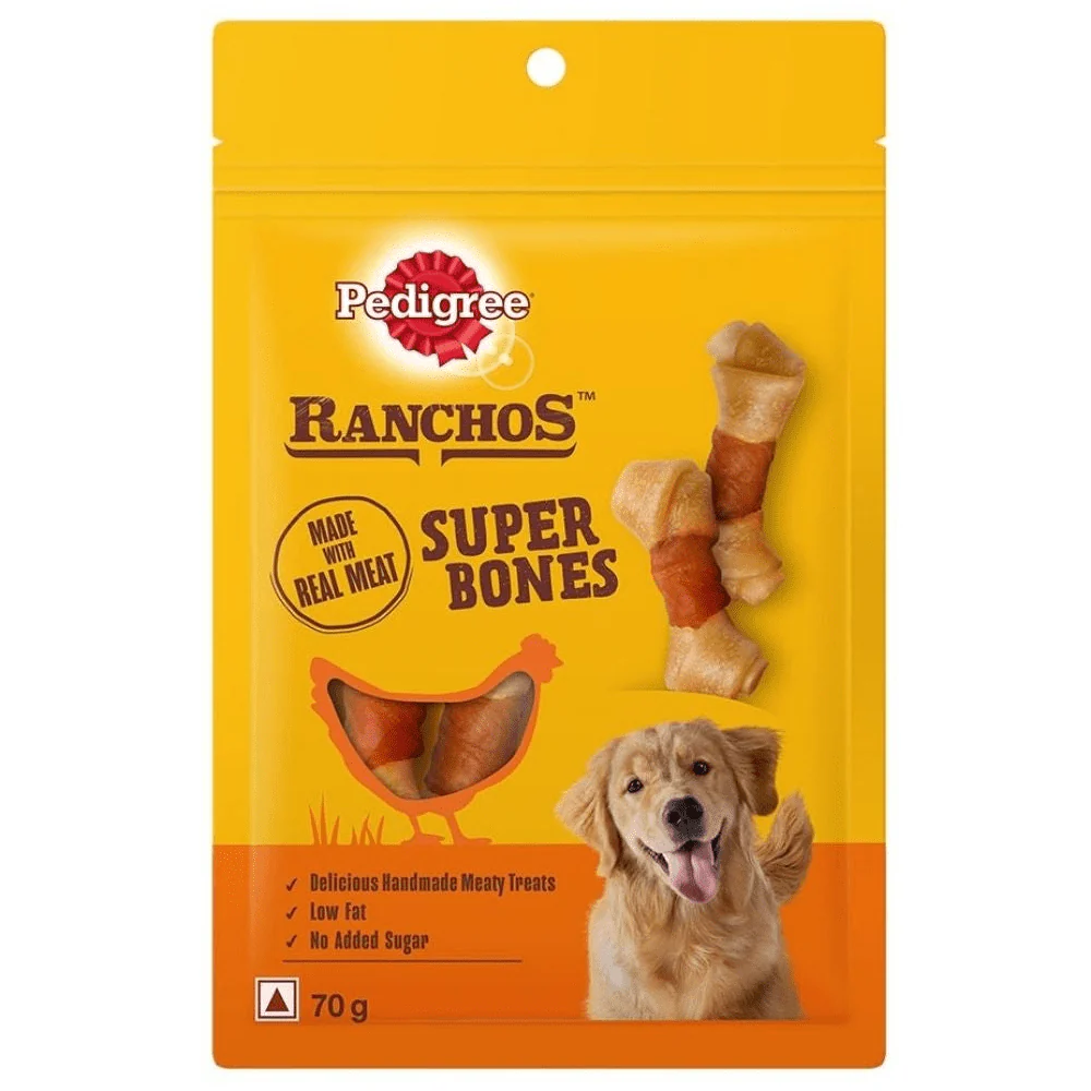 Pedigree Ranchos Super Bones Chicken & Milk, Spiral Wrap Chicken & Smokey Lamb and Roasted Lamb Tasty Jerky Dog Treats Combo - Image 2