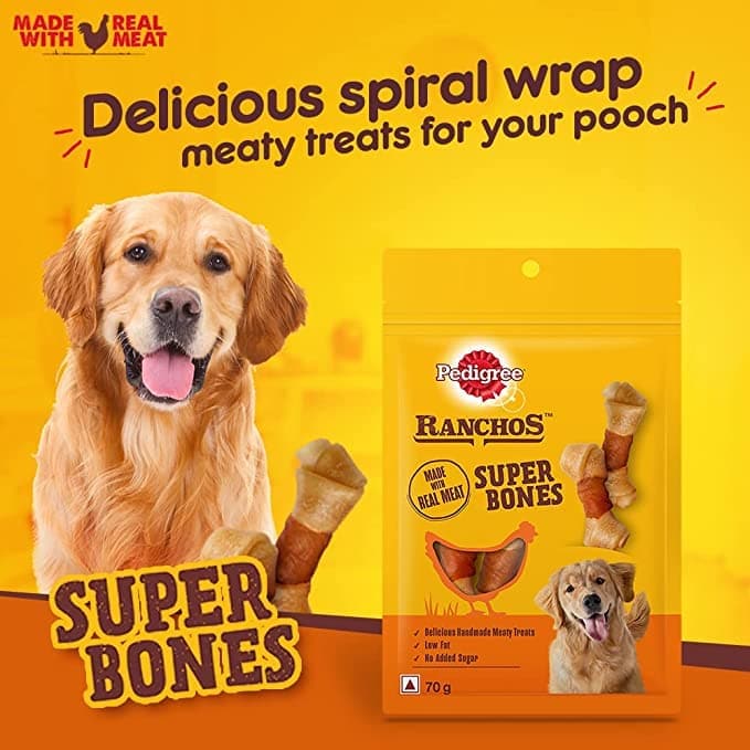 Pedigree Ranchos Super Bones Chicken & Milk, Spiral Wrap Chicken & Smokey Lamb and Roasted Lamb Tasty Jerky Dog Treats Combo - Image 5