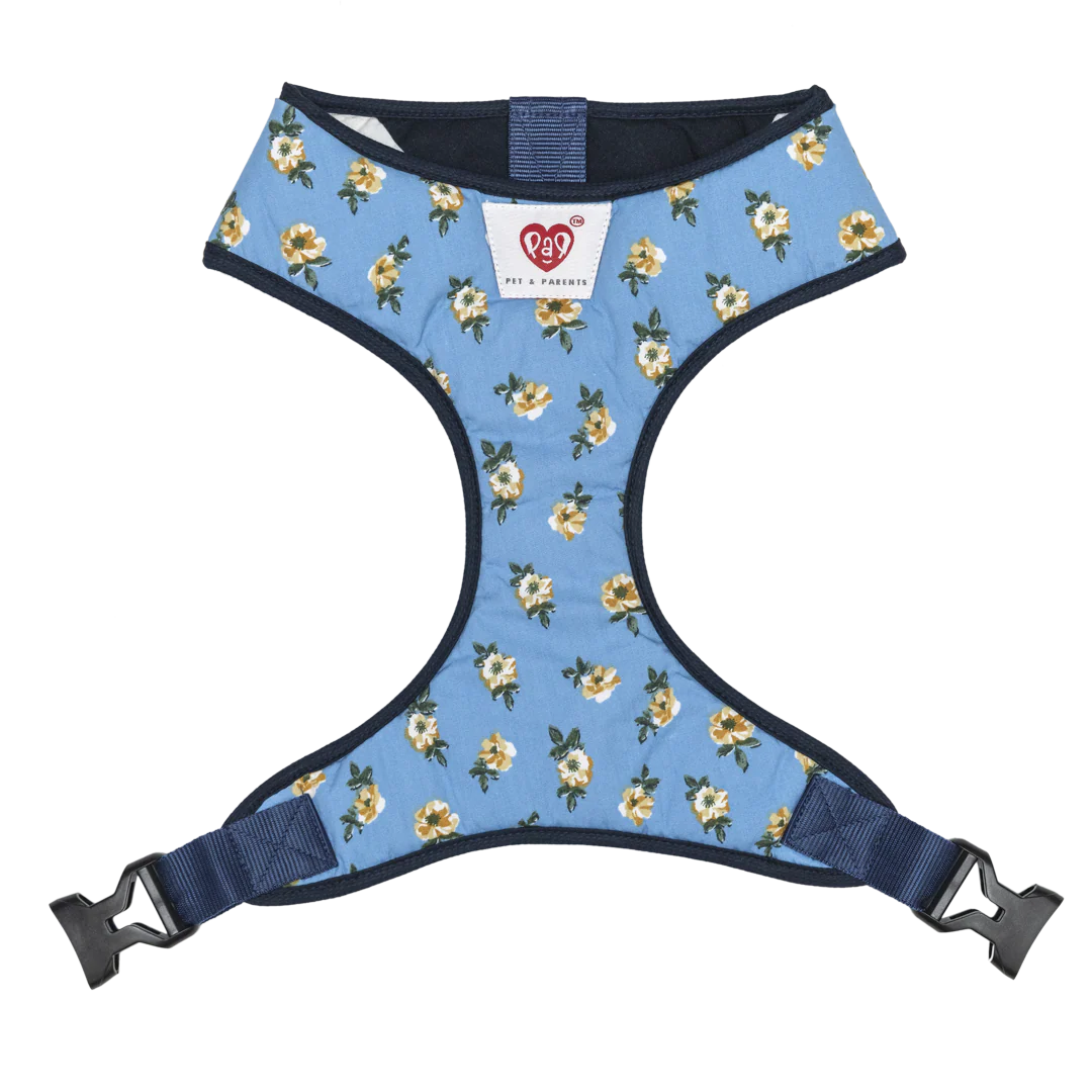 Pet And Parents Blue Flowers and Stripes Reversible Harness for Dogs - Image 4