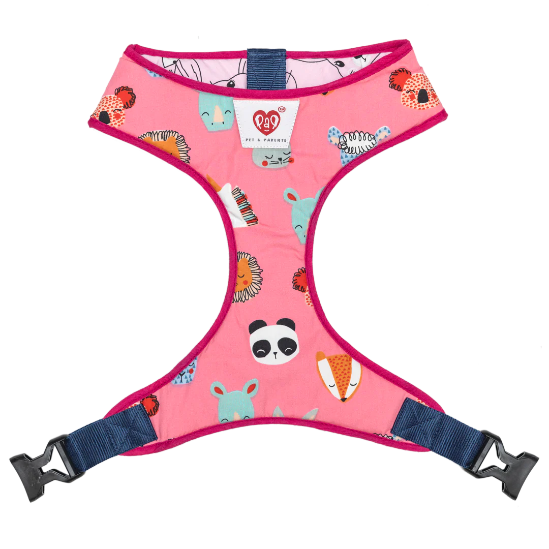 Pet And Parents Pink Faces Reversible Harness for Dogs - Image 3