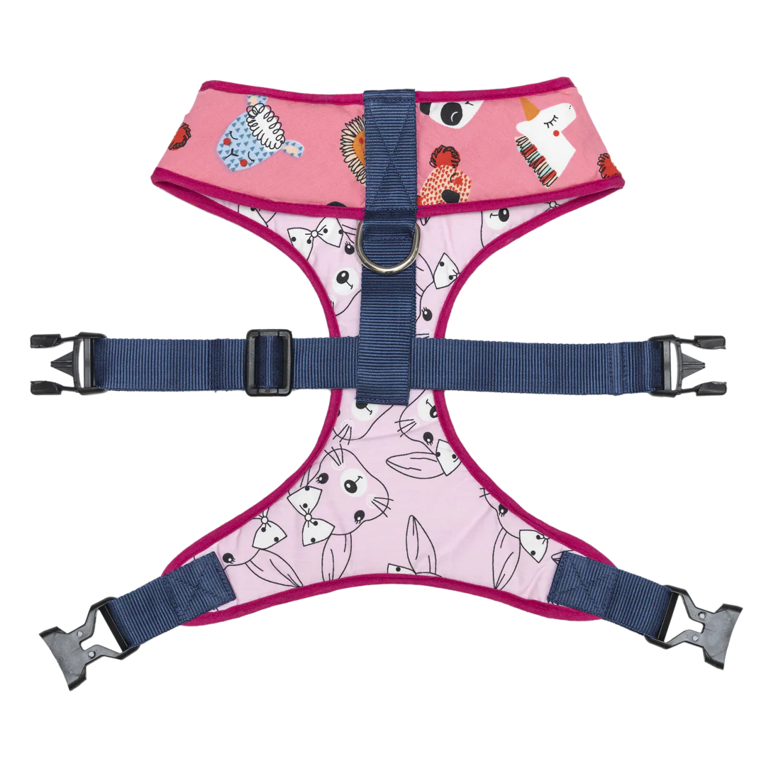 Pet And Parents Pink Faces Reversible Harness for Dogs - Image 5