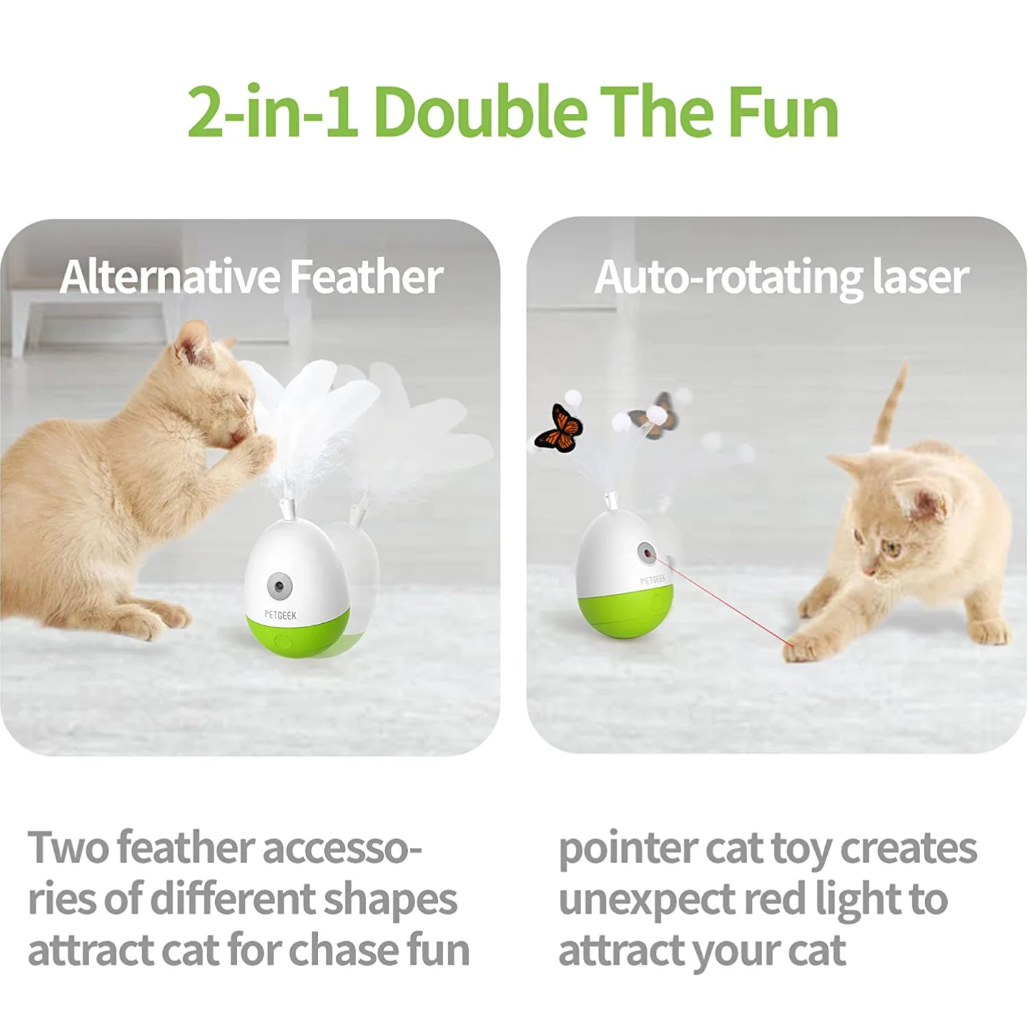Pet Geek Egg Laser Tumbler Toy for Cats - Image 3