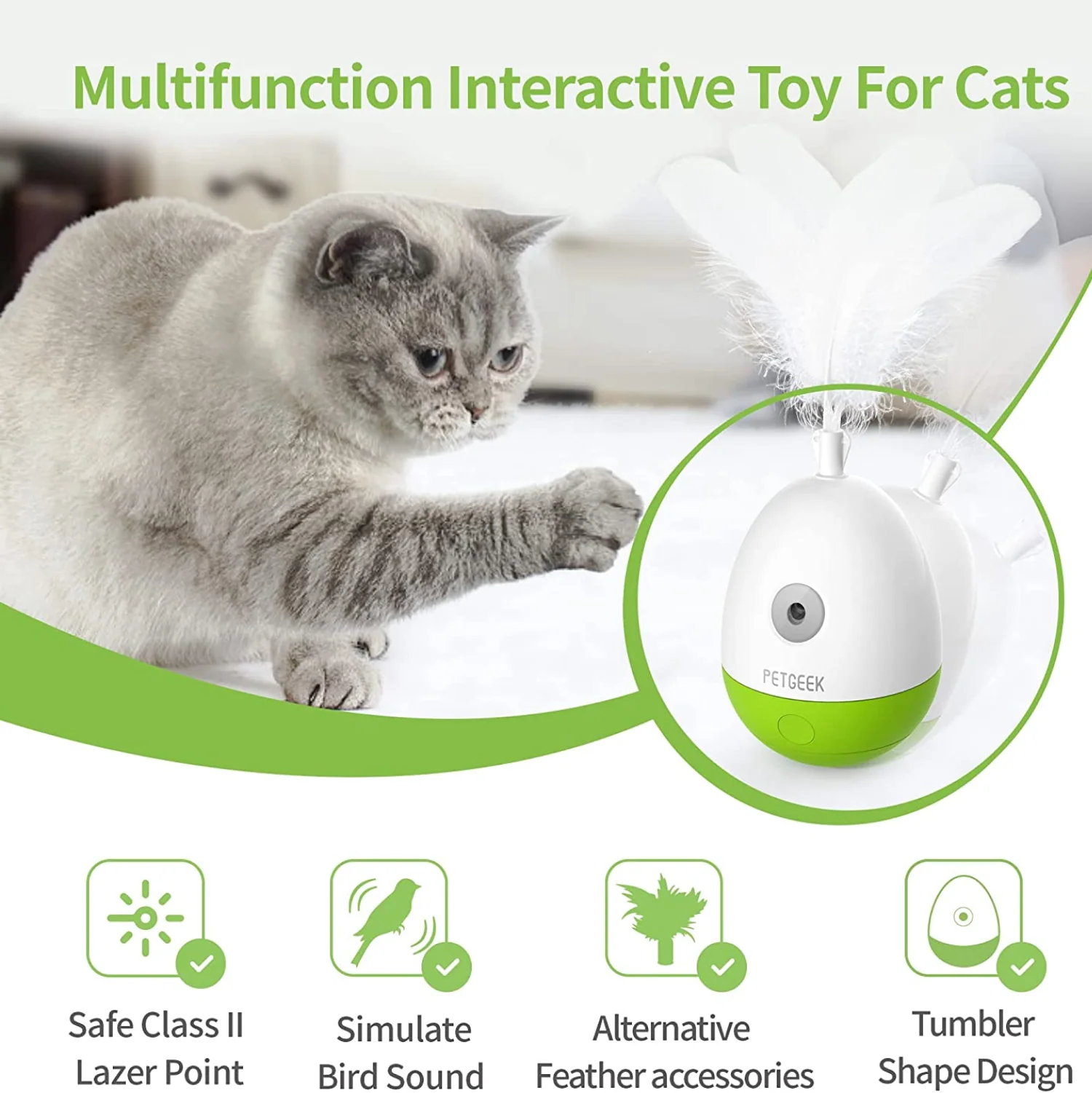 Pet Geek Egg Laser Tumbler Toy for Cats - Image 4