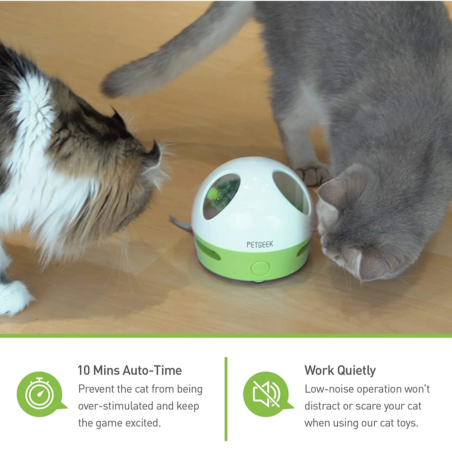 Pet Geek Hiding Mouse for Cats (White/Green) - Image 6