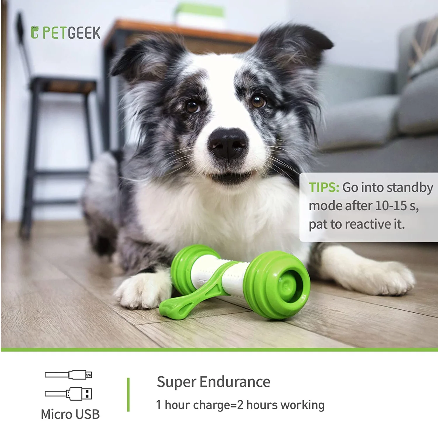 Pet Geek Playbone Toy for Dogs (White/Green) - Image 4