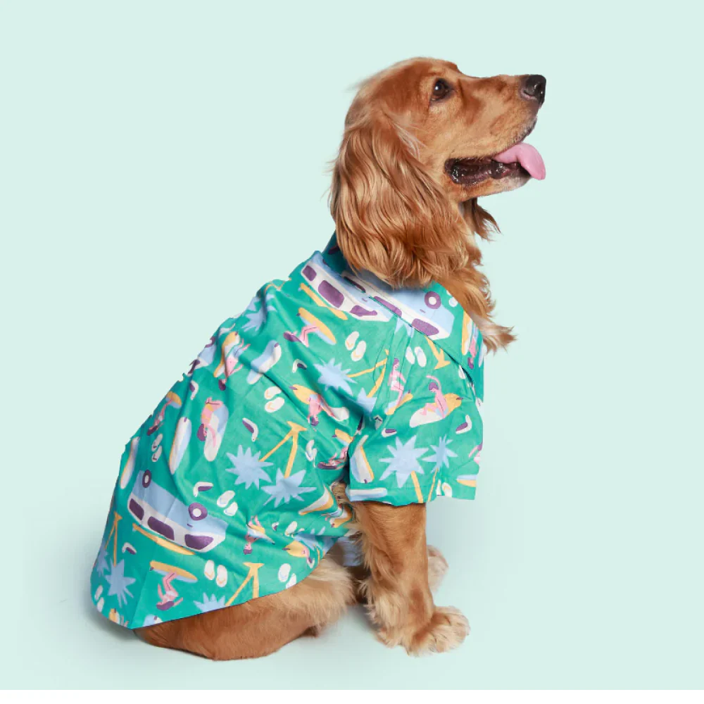 Pet Set Go Beach Club Cotton Shirt for Dogs (Blue) - Image 3