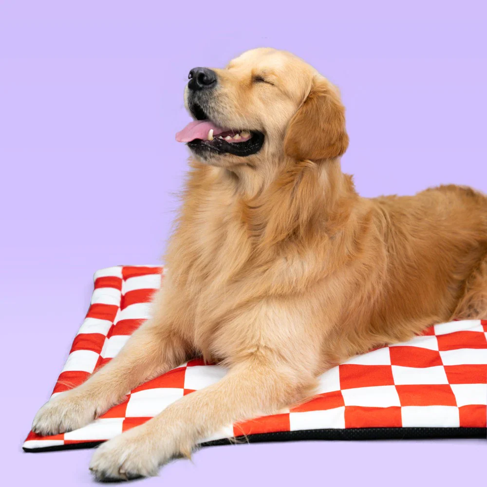 Pet Set Go Cozy Checks Mat for Dogs and Cats (Red) - Image 4