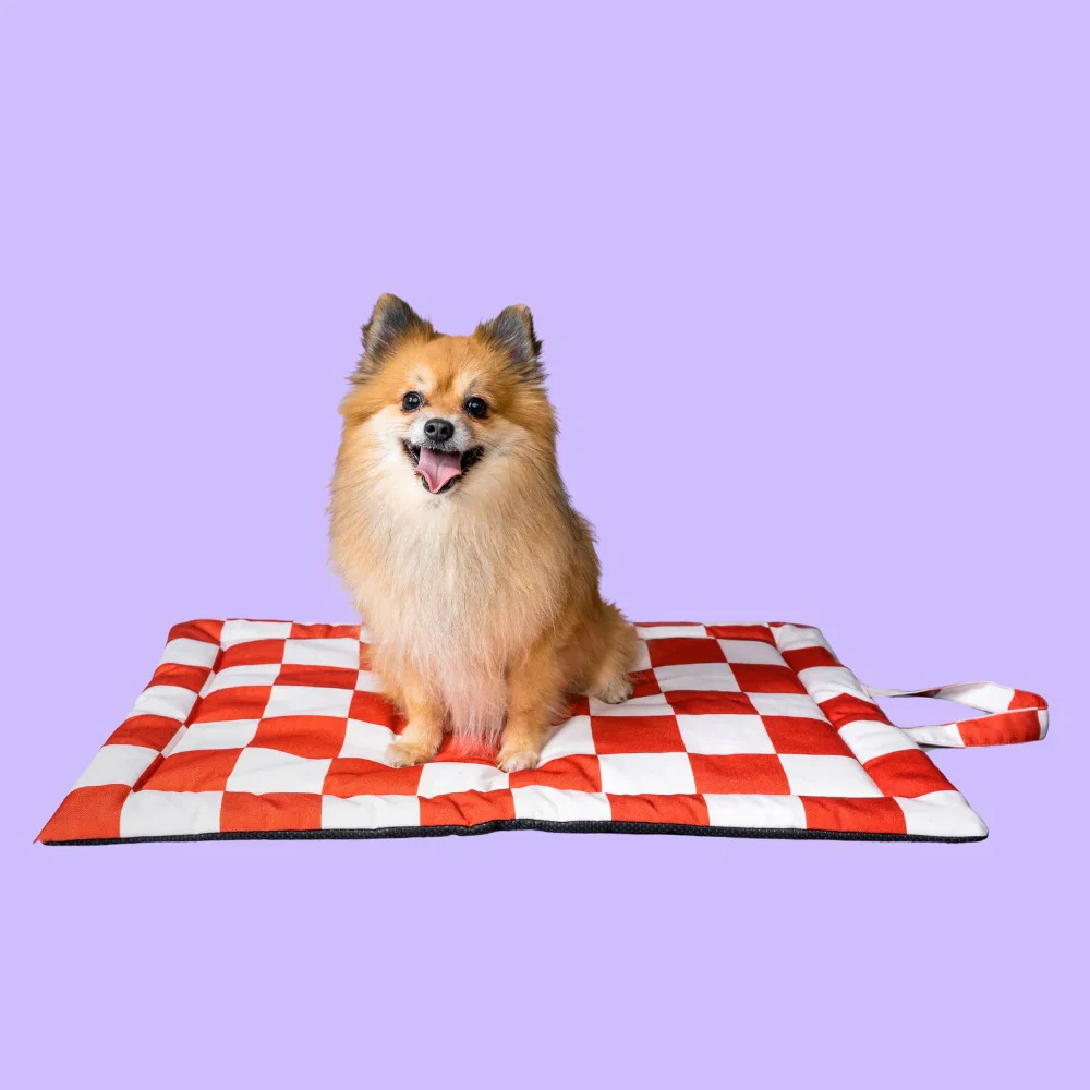 Pet Set Go Cozy Checks Mat for Dogs and Cats (Red) - Image 5
