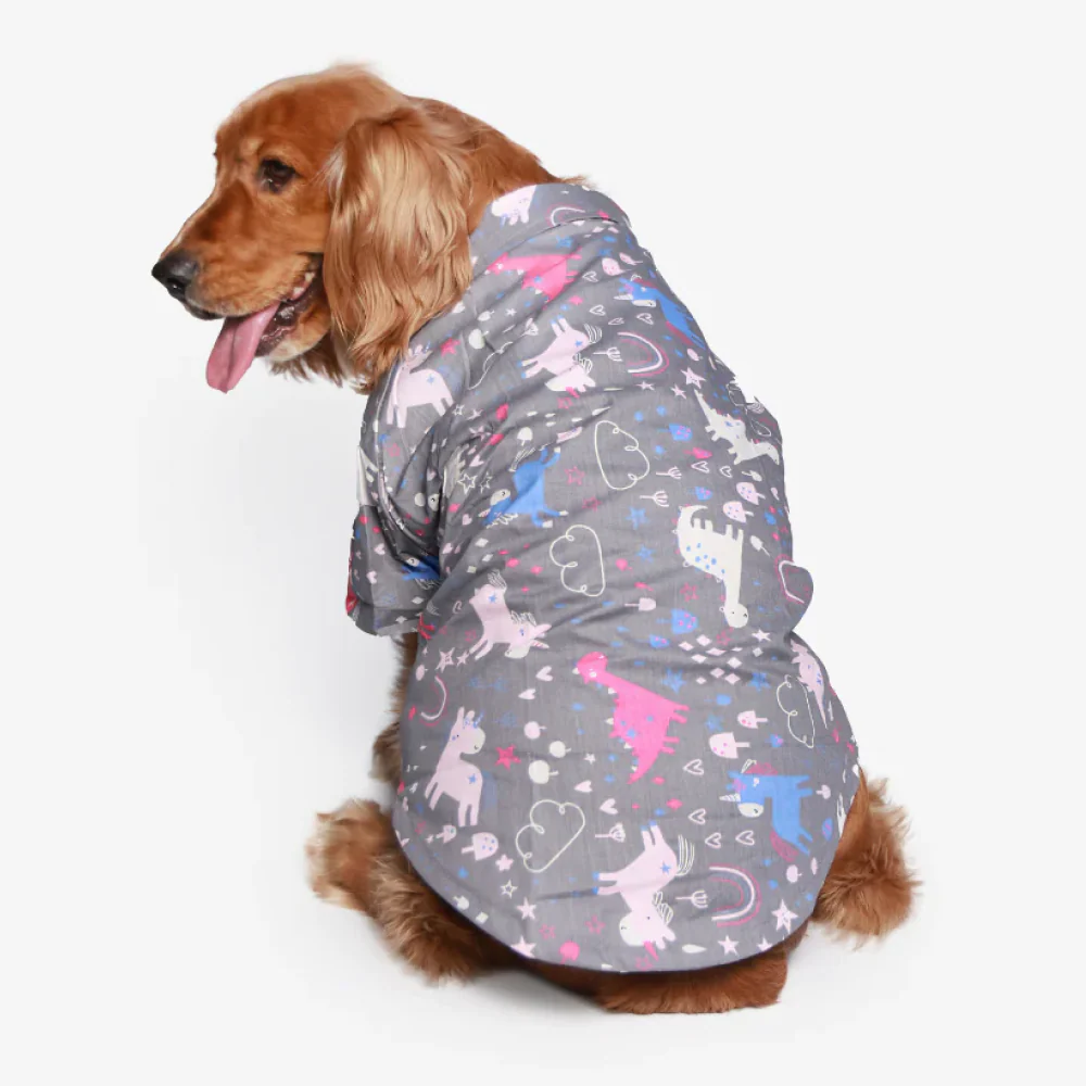 Pet Set Go Dino Wonderland Cotton Shirt for Dogs (Grey) - Image 3