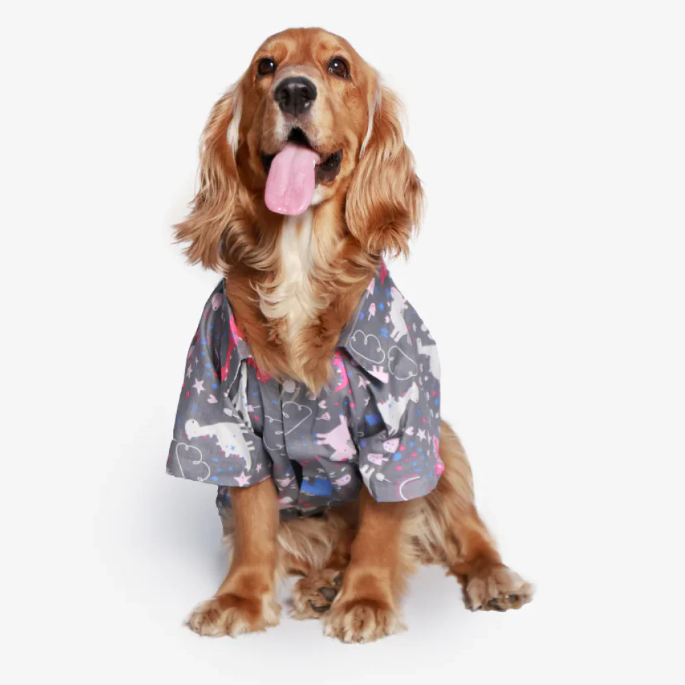 Pet Set Go Dino Wonderland Cotton Shirt for Dogs (Grey) - Image 4