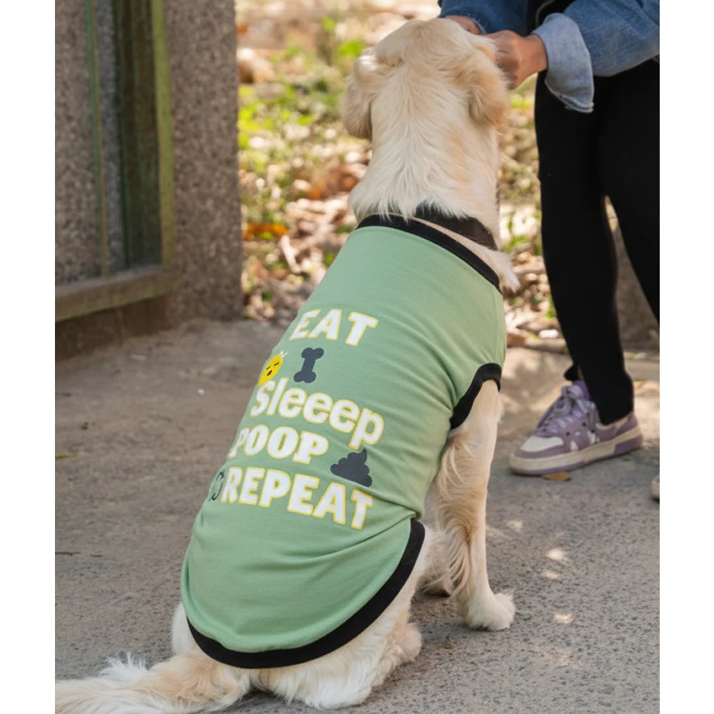 Pet Set Go Eat Sleep Poop Repeat T-shirt for  Dogs (Cyan) - Image 6
