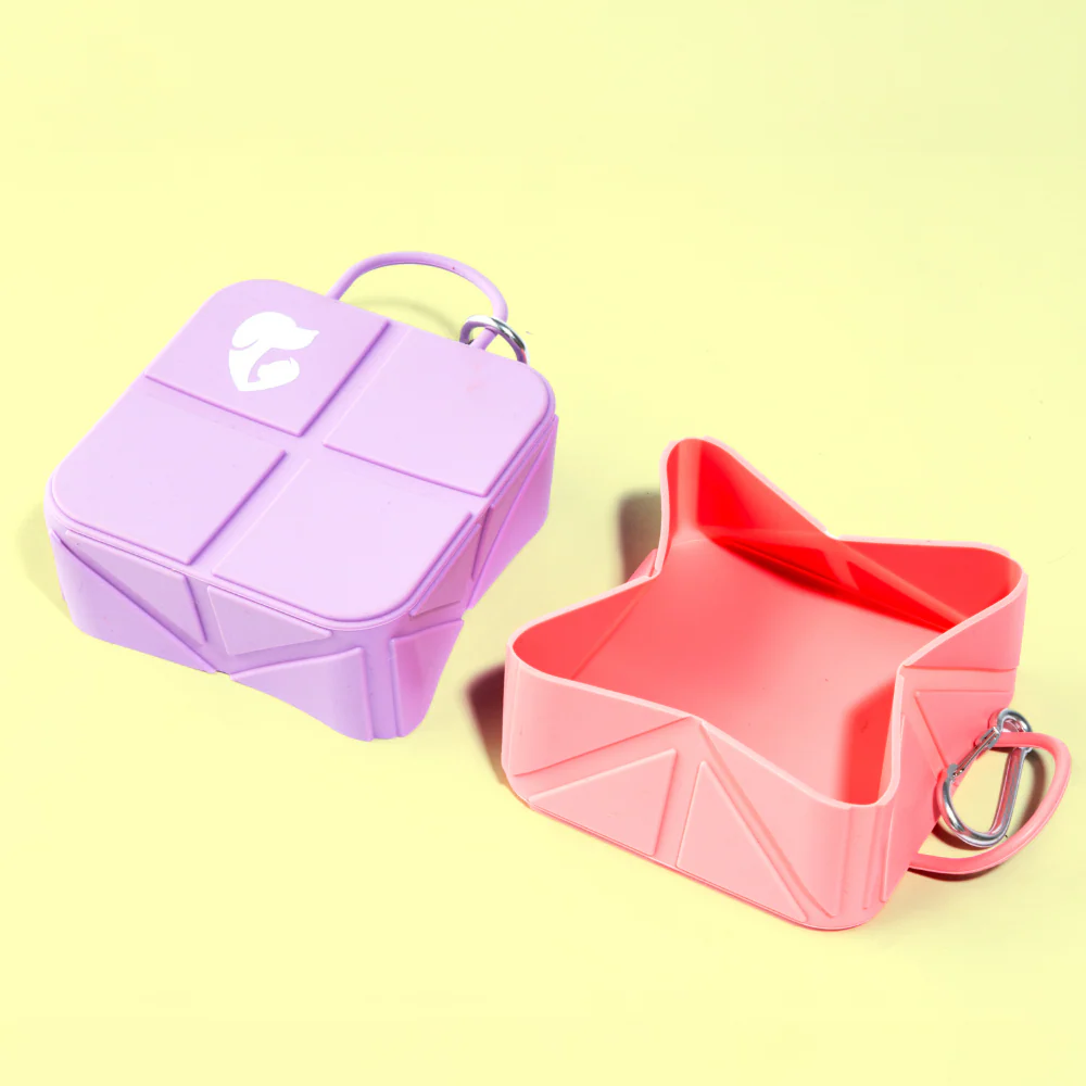 Pet Set Go  Foldable Square Bowl for Dogs (Pink) - Image 6