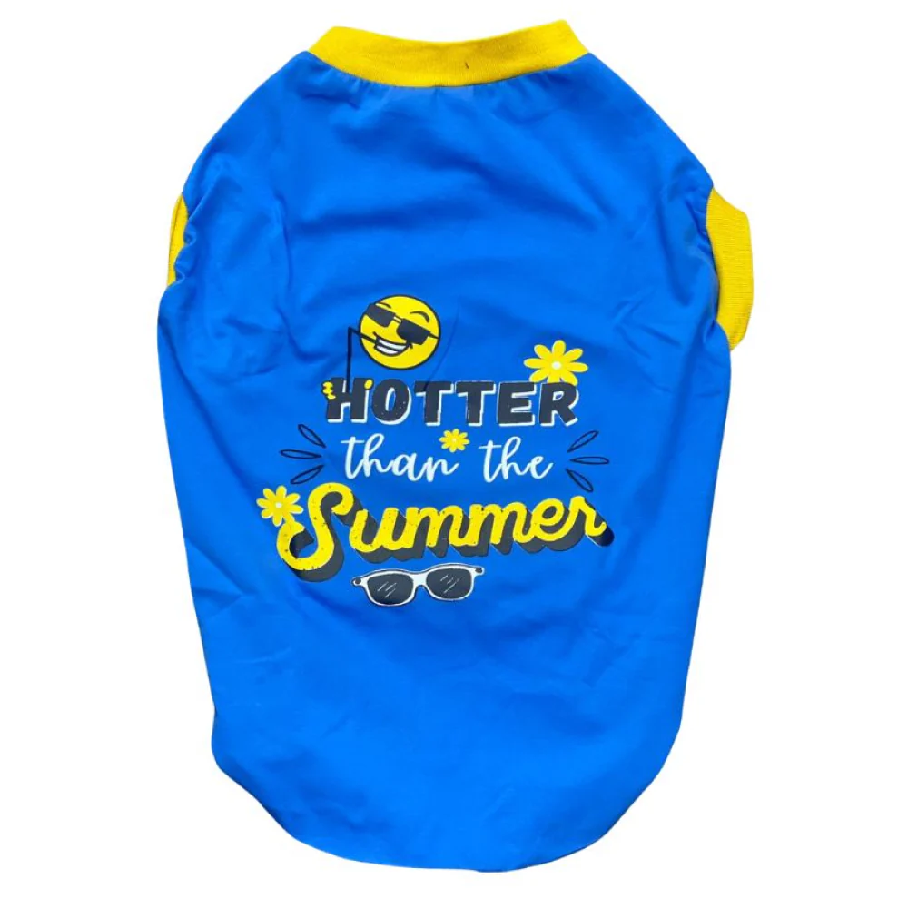 Pet Set Go Hotter Than The Summer Sleeveless T Shirt for Dog (Blue) - Image 5