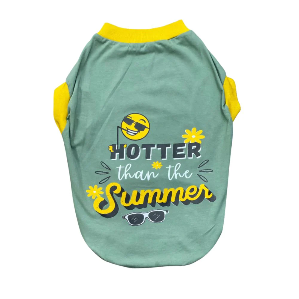 Pet Set Go Hotter Than The Summer Sleeveless T Shirt for Dog (Green) - Image 4