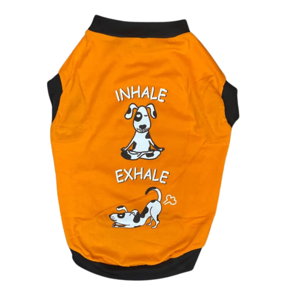 Pet Set Go Inhale Exhale T-shirt for Dogs (Orange) - Image 3