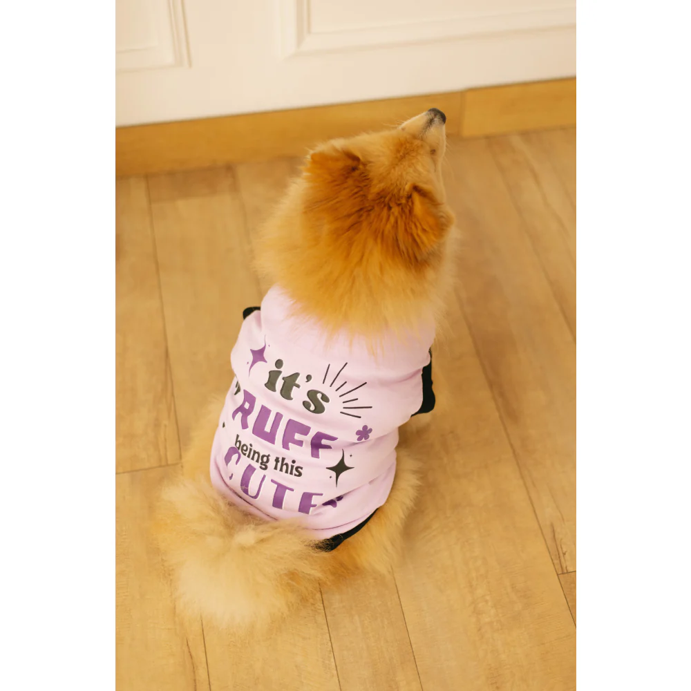 Pet Set Go Its Ruff Being This Cute T-Shirt for Dogs (Light Voilet) - Image 2